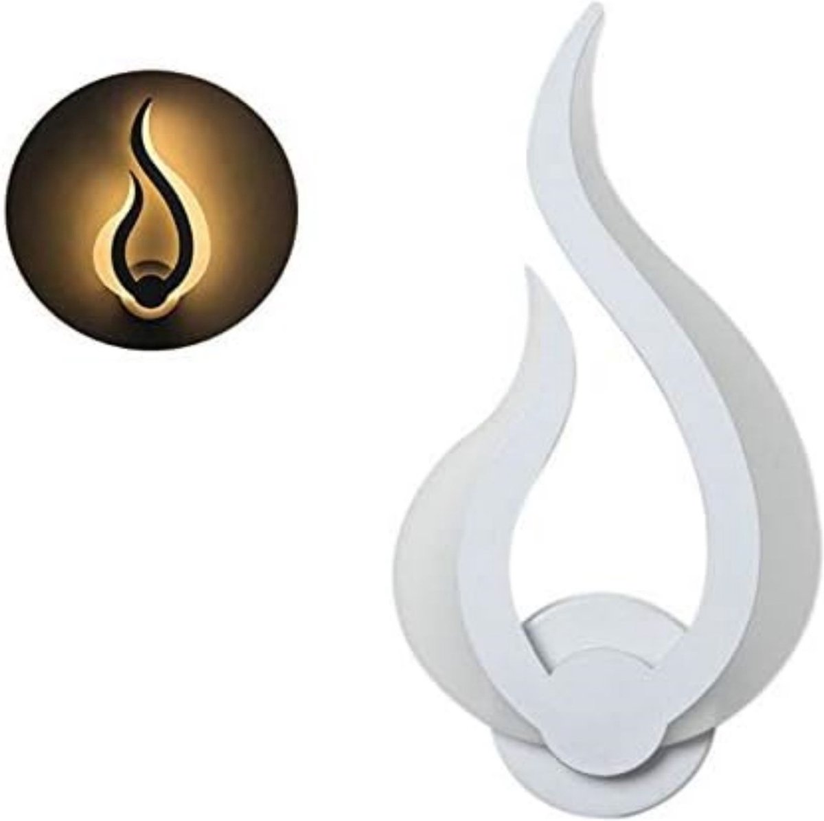 Goeco Wandlamp - 29cm - Medium - Led - 10W - Warm Wit Licht - 3000K - Acryl - Vlamvorm