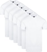 Adapté - T-Shirt Obra Col Rond Haut Wit 6-Pack - Homme - Taille M - Coupe Regular