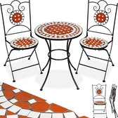 Tectake Bistro set mozaïek tuinmeubel set 2 stoelen + tafel Ø 60 cm