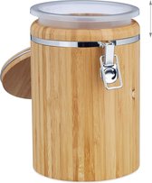 boîte à café en bambou, nettoyage facile, boîte de rangement, fermeture à clip, HxLxP : environ 20x13,5x13,5 cm, naturel