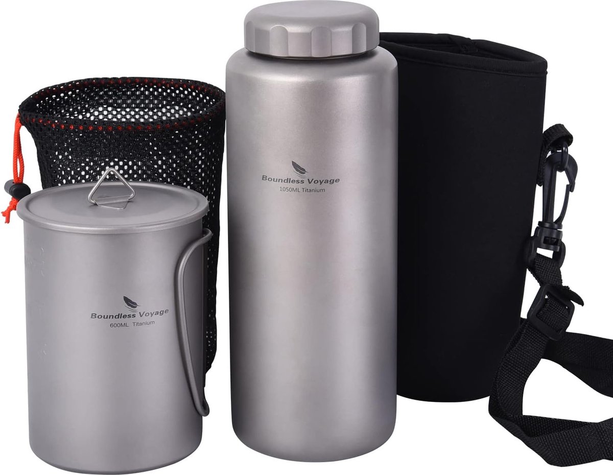 Boundless Voyage Titanium koffiebeker beker 250 ml bierbeker voor outdoor camping wandelen picknick open vuur koken Ti3050D (zonder deksel