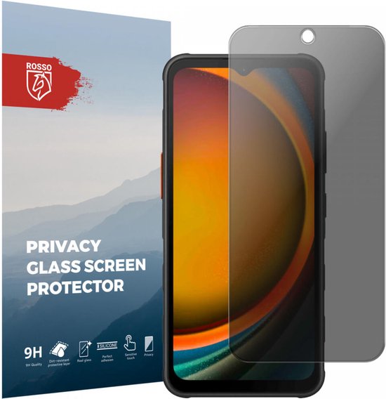Rosso Privacy Screen Protector Geschikt voor de Samsung Galaxy Xcover 7 - 9H Gehard Glas - Case Friendly Tempered Glass - Eenvoudige Installatie
