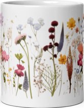 Wild Flowers Fantasy - Koffie & Thee Mok 325 ml| koffiemok cadeau| | Theemok cadeau| Mok cadeau| Koffie Beker| Thee Beker| Koffie Kop| Thee Kop| Wilde bloem Mok| Bloemen Mok| Vintage Mok|