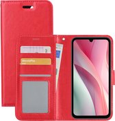 Hoes Geschikt voor Samsung A15 Hoesje Book Case Hoes Flip Cover Wallet Bookcase - Rood