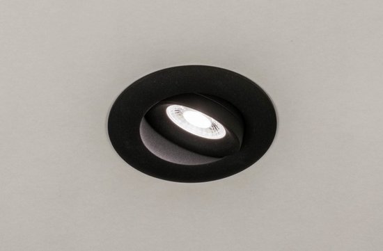 Lumidora Inbouwspot 73900 - FIRE - Ingebouwd LED - 7.0 Watt - 600 Lumen - 2700 Kelvin - Zwart - Aluminium - Badkamerlamp - IP54 - ⌀ 8.3 cm