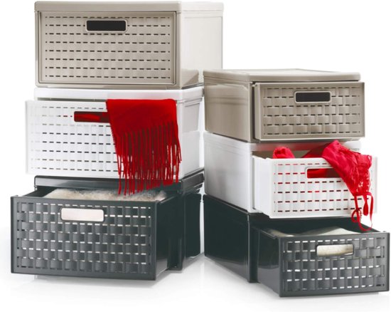 Rotho, Systemix, Ladebox 1 lade, Kunststof (PP) BPA-vrij, transparante, L (39,5 x 34,0 x 20,3 cm