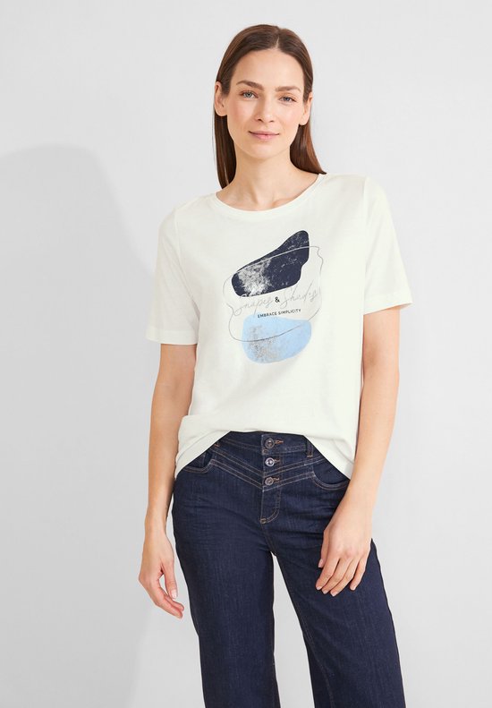 STREET-ONE T-shirt met print voor dames in Blauw | STREET-ONE