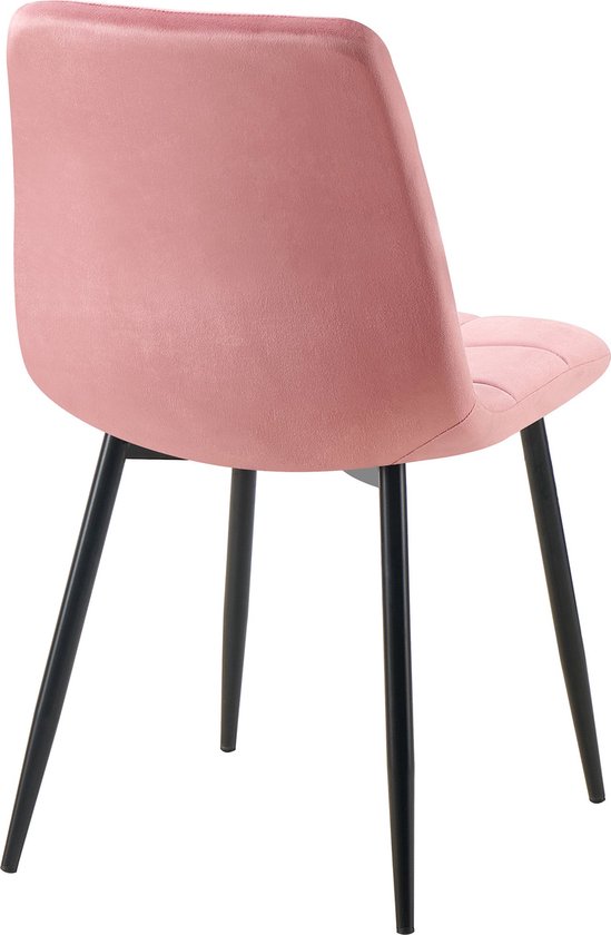 CLP Antibes Eetkamerstoel Velvet Roze - Zonder Armleuning, Comfortabel En Stijlvol