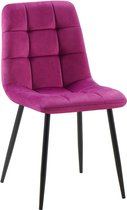 CLP Antibes Eetkamerstoel - Zonder armleuning - Velvet - Fluweel/purper