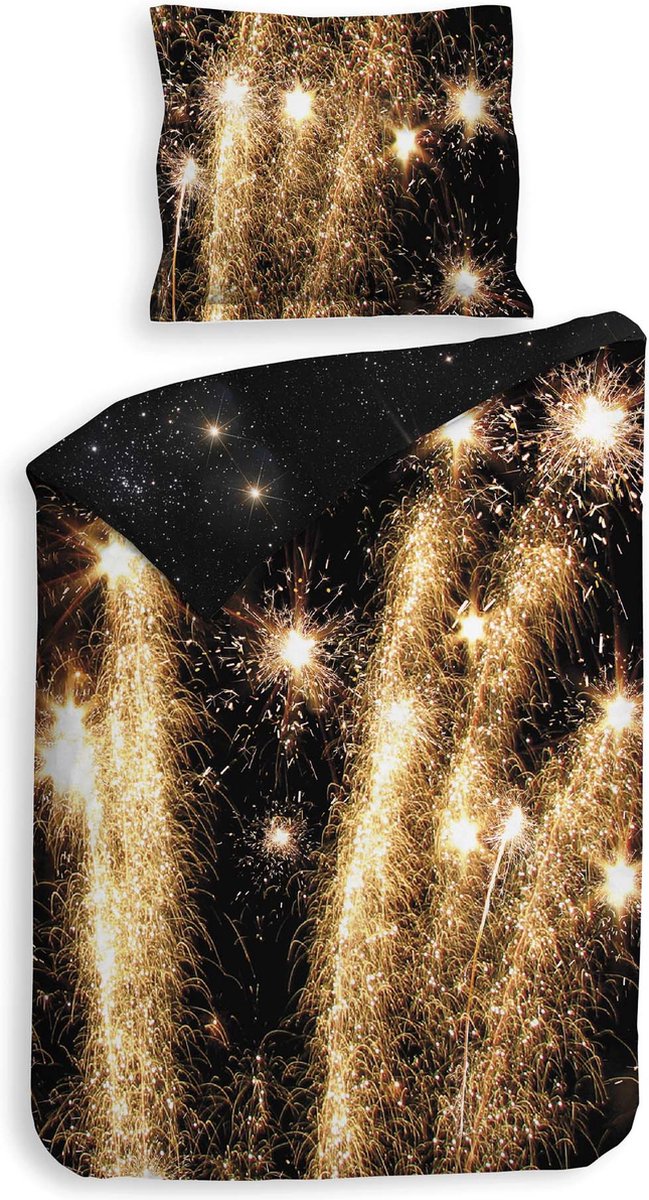 Heckettlane Lumina Dekbedovertrek - Eenpersoons - Katoensatijn - 140x200-220cm - Zwart