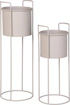 ML-Design Bloemstandaard 6er Set im Schwarz aus Metall, 60x20x80 cm / 20x20x60 cm, staand