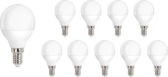 Spectrum - Voordeelpak 10 stuks LED lamp - E14 fitting - 4W vervangt 30W - 3000K - warm wit licht