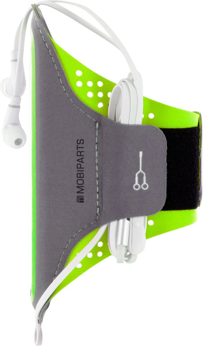 Mobiparts Telefoonhoesje geschikt voor Telefoonhouder Hardlopen Apple iPhone SE (2020) Sport Hoesje Neopreen | Mobiparts Comfort Fit Sportarmband - Neon Green | Groen
