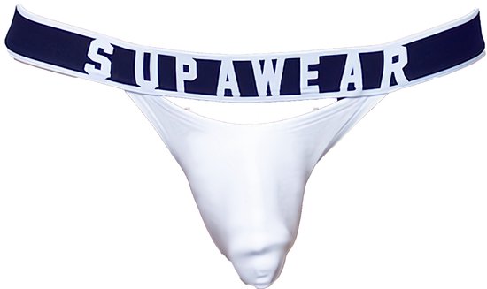 Supawear Ribbed Slashed Jockstrap White - TAILLE M - Sous-vêtements pour hommes - Jockstrap pour homme - Mens Jock
