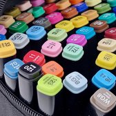 Artist Stiften set 60 stuks - Kleurstiften - Professionele alcohol markers - Dubbelzijdige markers - Kleur markers