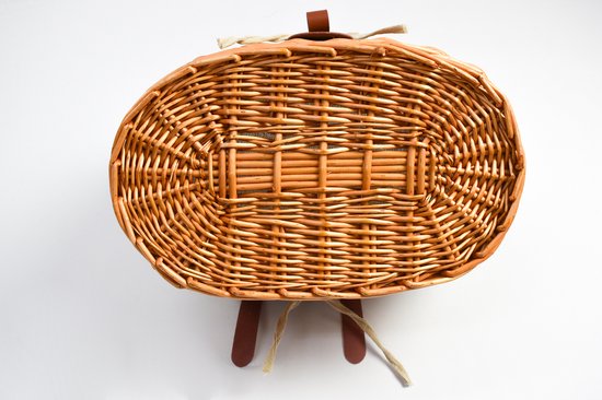 Rieten fietsmand vooraan (40*28*31 cm) voor klein hond of kat van Flamingo — afbeelding 5