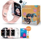 KidWorld Smartwatch Kinderen Roze | Met gratis Lebara simkaart incl. €15 beltegoed en 50MB | GPS | IP67 Waterdicht | 450 mAh Batterij | HD-Camera | Kinder smartwatch