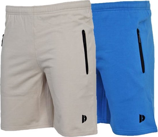 2-Pack Donnay Joggingshort - Sportshort - Heren - Maat 3XL - Sand/True blue (599)