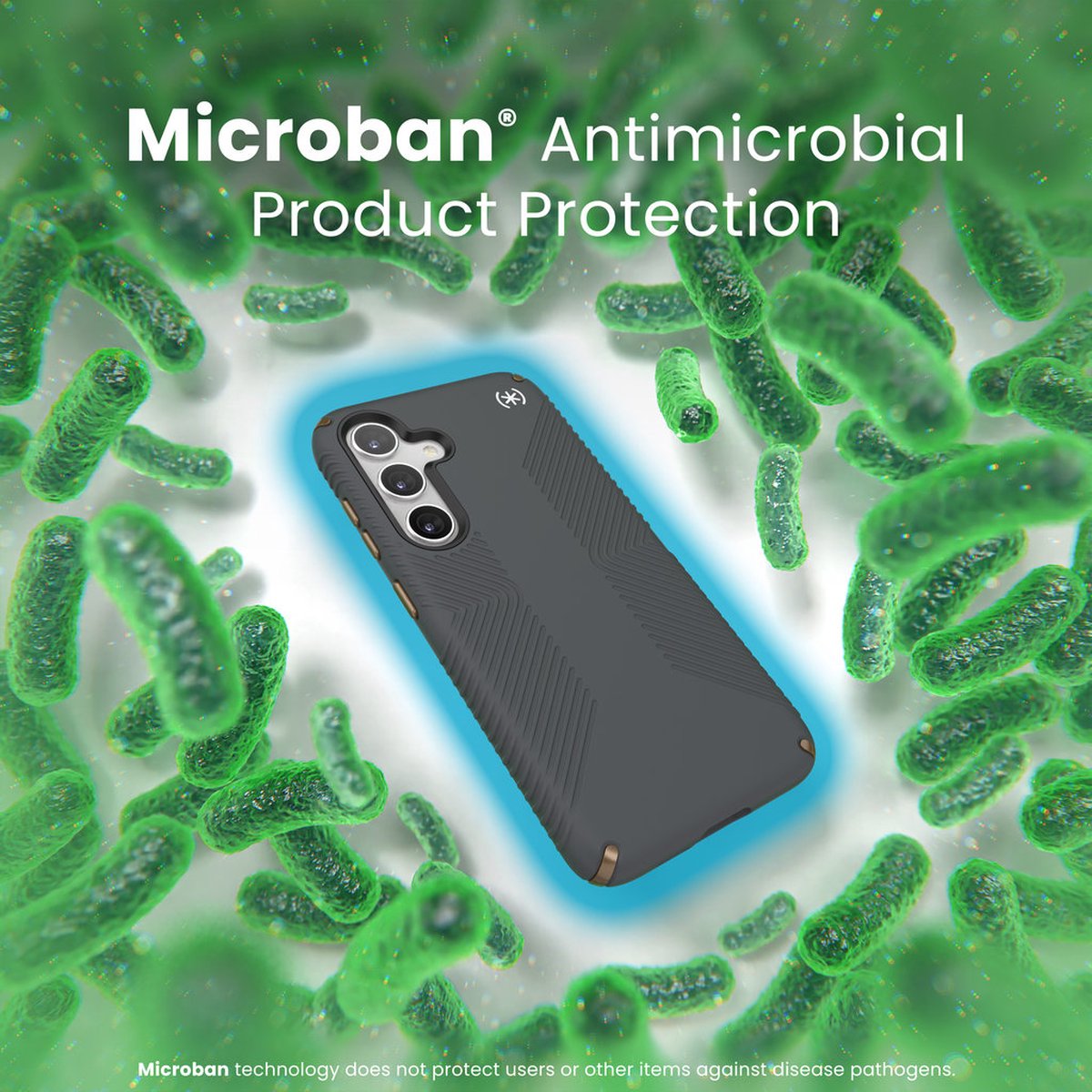Speck hoesje geschikt voor Samsung Galaxy S24 - Ultieme Bescherming en Grip - Luxe Soft-touch Afwerking - Valbescherming gecertificeerd tot 4 meter - Microban Antibacterieel - Presidio2 Grip lijn - Grijs