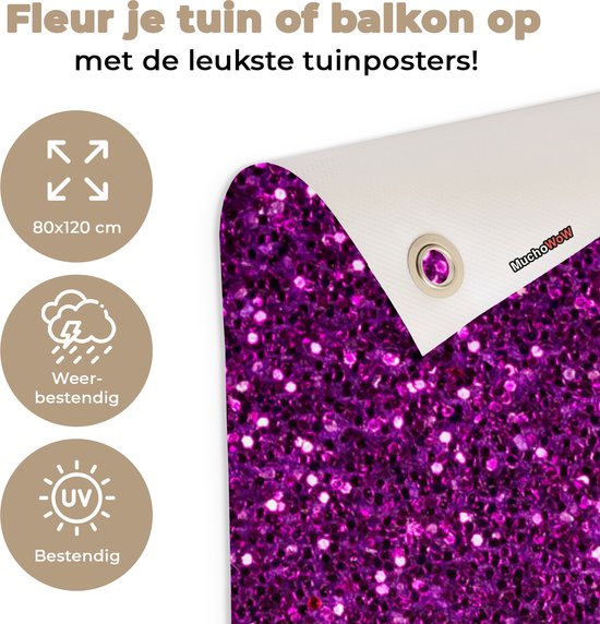 Affiche de jardin - Toile de jardin - Posters de jardin extérieur - Violet - Rose - Motifs - Abstrait - 80x120 cm - Jardin