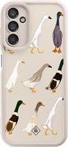 Casimoda® hoesje - Geschikt voor Samsung Galaxy A14 5G - Duck Life - Zwart TPU Backcover - Geen opdruk - Bruin/beige