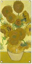 Tuinposter Zonnebloemen - Vincent van Gogh - 40x80 cm - Wanddecoratie Buiten - Tuinposter - Tuindoek - Schuttingposter - Tuinschilderij