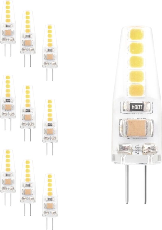 LCB - Voordeelpak 10x LED G4 - 2W Dimbaar - 2700K warm wit licht - 12V AC/DC