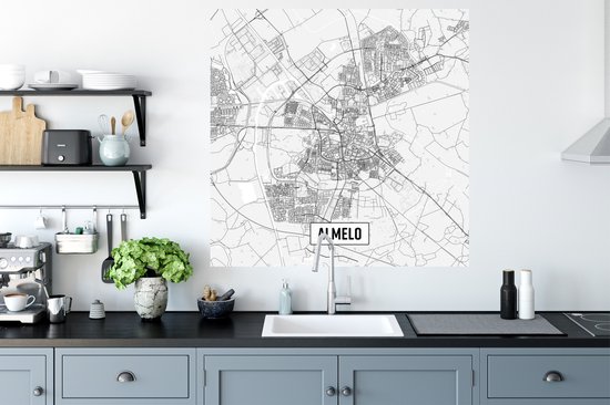 Stickers muraux - Plan de la ville Almelo - 100x100 cm - Feuille adhésive XXL - Carte
