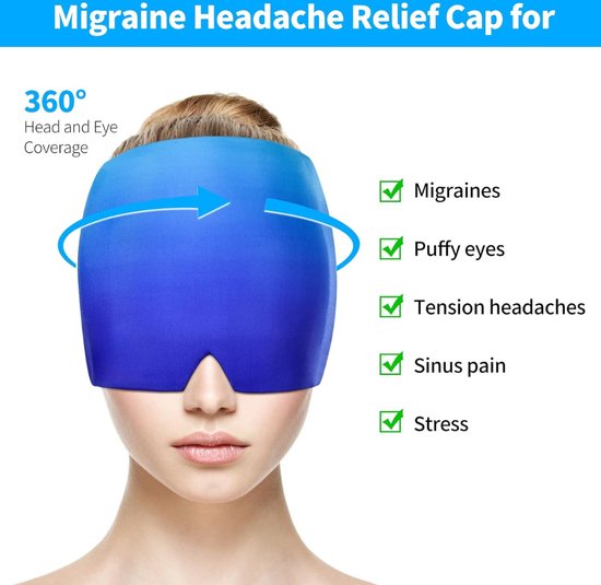 Bonnet Anti-migraine I-THERA-U - Masque Réutilisable Avec Compresses De Gel, Soulagement Des Maux De Tête