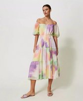 Twinset Midi-jurk met tie-dye-effect multi M