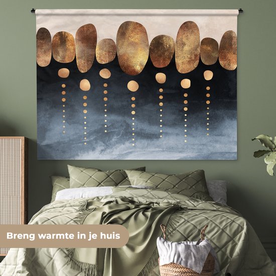 Tapisserie - Tissu mural - Or - Abstrait - Luxe - 180x135 cm - Tapisserie