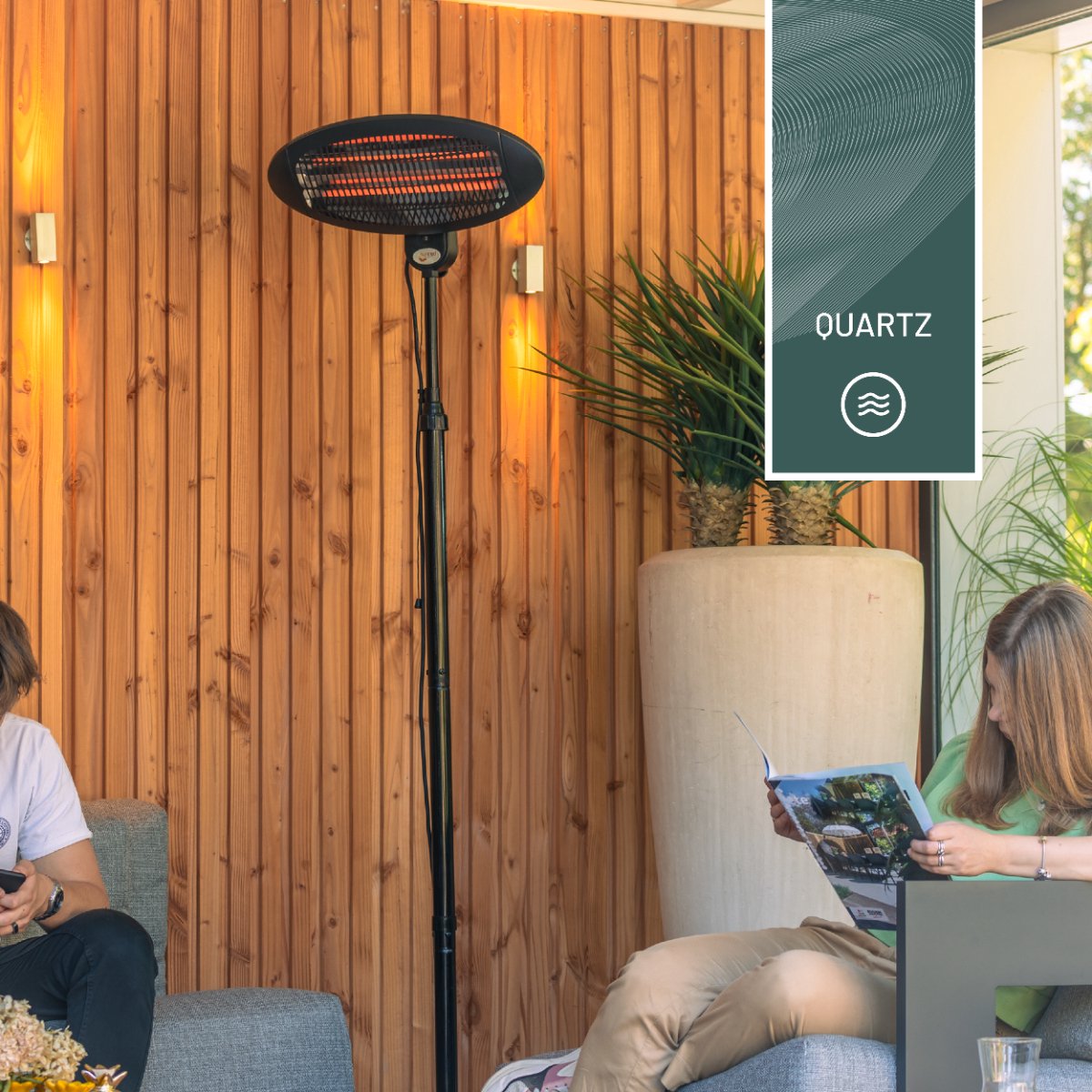 Sunred Elektra Quartz 2000 W - Freestanding Patio Heater - Black