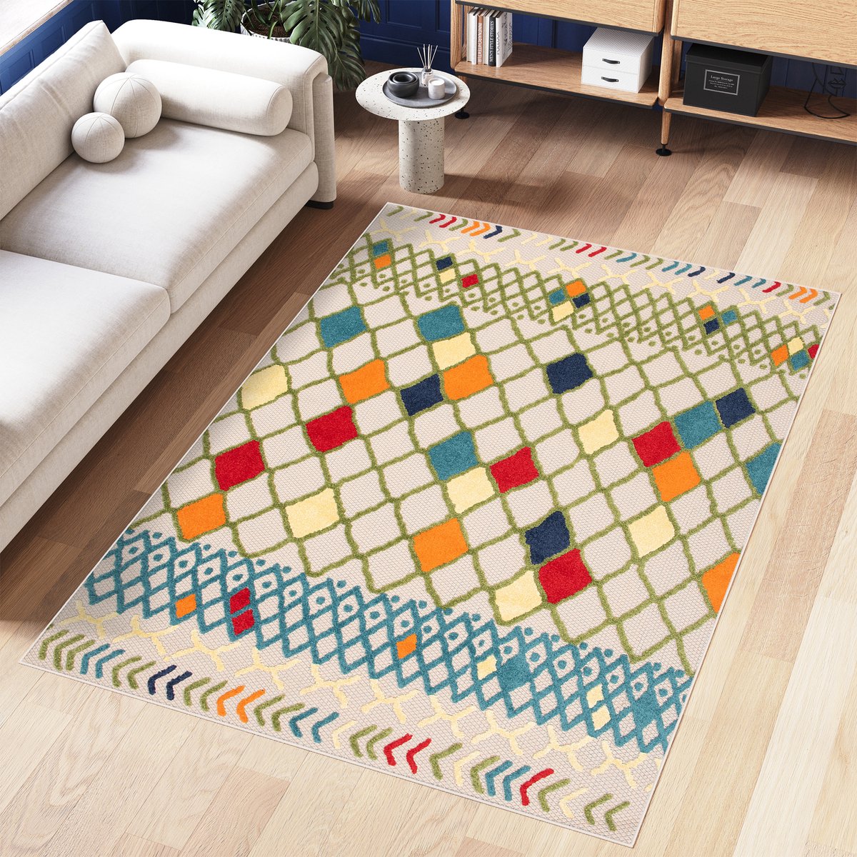 Tapiso Patio Indoor Tapijt Buitenkleed Tuintapijt Buiten Vloerkleed Outdoor Maat- 140x200 Kleurrijk