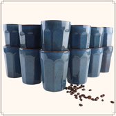 OTIX Koffiekopjes - zonder Oor - Cappuccino - en - Latte macchiato - Mokken - 12 Stuks - 400 ml - Koffietassen - Aardewerk - BLUETT