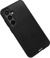 Mous Geschikt voor Samsung Galaxy S24 Plus - Geschikt voor Mag Limitless 5.0 gespikkelde Leer hoesje - Zwart