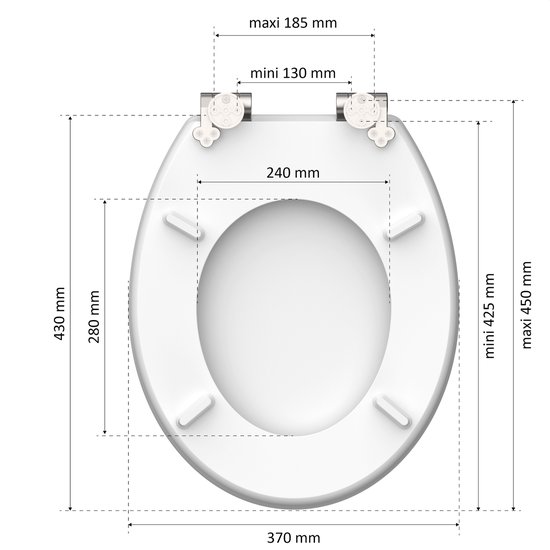 siège de toilette instmaier - Bois MDF - durable avec certification FSC - Wit