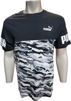 Puma - Power cammo Tee - Shirt - Mannen - Zwart/Wit - Maat XXL