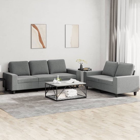 vidaXL-Ensemble de salon 2 pièces-tissu-gris foncé