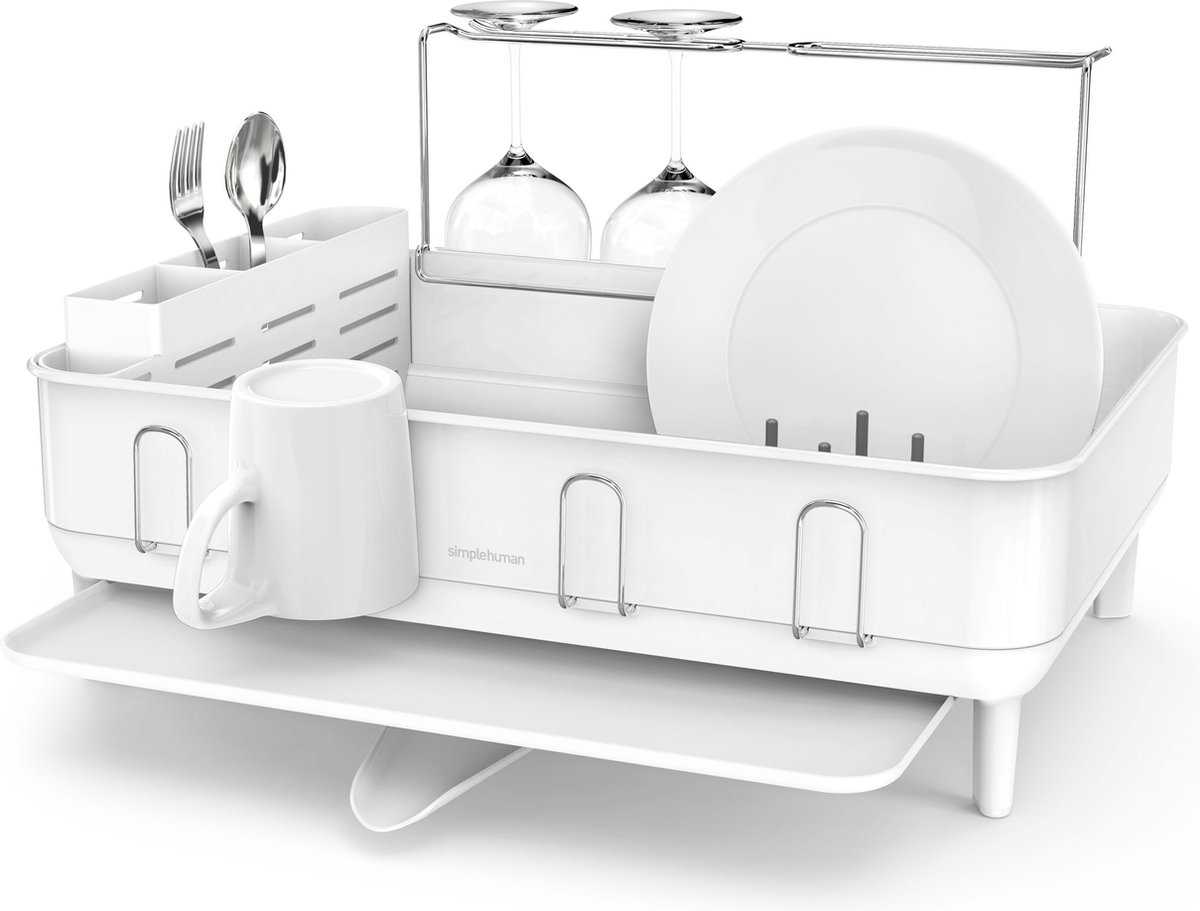 Goedkoopste Simplehuman - Afdruiprek Luxe - Wit - Roestvast Staal