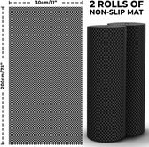 Antislipmat tapijt - 2 x antislip onderlaag - 190 x 30 cm antislipmat tapijt - antislip onderlaag - zwart