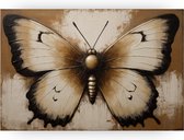 Portret vlinder schilderij - Brons wanddecoratie - Wanddecoratie vlinder - Modern schilderij - Acrylglas schilderijen - Wanddecoratie slaapkamer - 120 x 80 cm 5mm