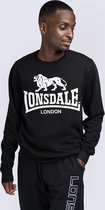 Lonsdale Sweatshirt Go Sport Rundhals Sweatshirt schmale Passform Black-S