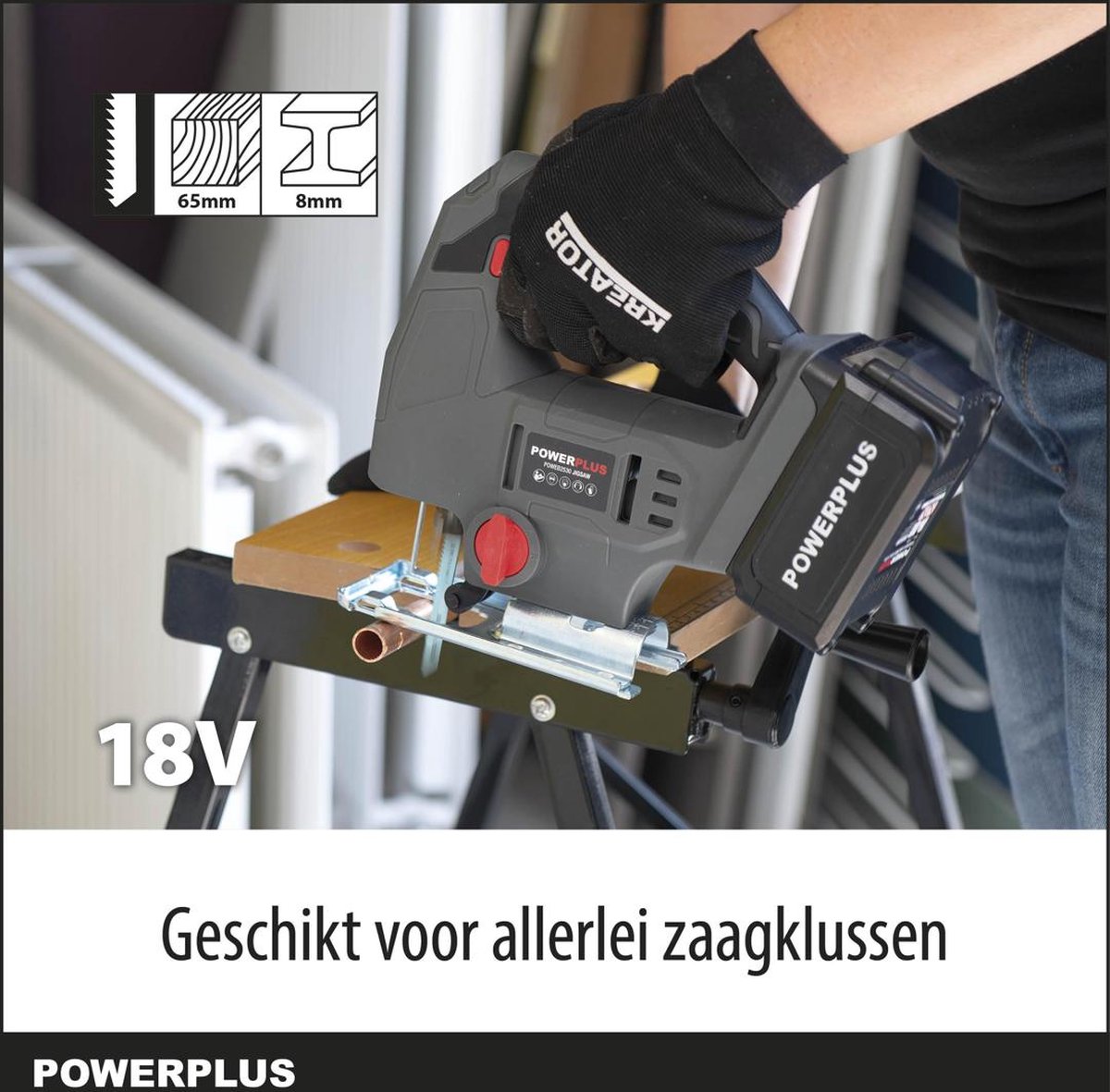 Powerplus accu decoupeerzaag POWEB2530 - 18V zaagmachine - 2500min-1 - zonder accu en lader - gereedschap met 1 acc. – foto 8