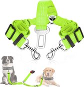 Veiligheidsgordel voor de auto, 2-in-1, knoopvrije duurzame elastische hondenriem voor de auto, verstelbare reflecterende veiligheidsgordel voor honden, voor auto op reis en uitgaan