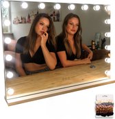 Flexie Care Glaminous 80 - Miroir Hollywood avec Siècle des Lumières - Miroir de courtoisie - pour Visagie & Make Up - 18 Lampes LED - Wit - Grossissement 10x et 5x