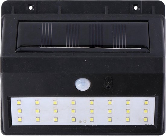*** 3 Stuks Verlicht jeTuin met de Dubbel LED Wandlamp - Solar - PIR Sensor - IP65 - 2400 Mah - 3.7 Volt - van Heble® ***