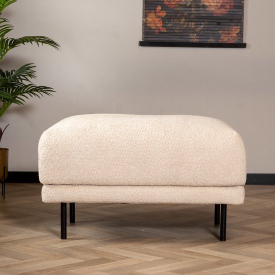 Bronx71® Pouf scandinave Denver bouclé taupe