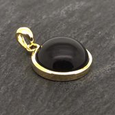 Mooijo zilver vergulde edelsteen hanger Onyx