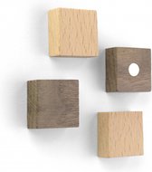 Trendform Magnetisch Houten Vierkant - set van 4 verschillende