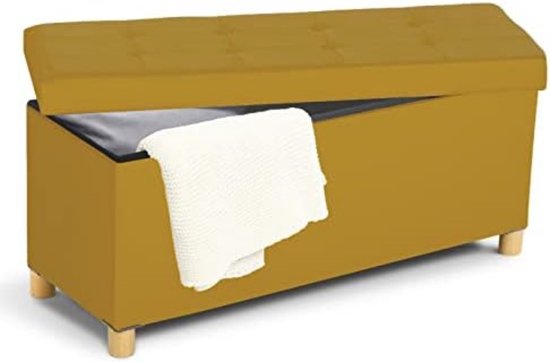 Canapé avec support, 100 cm, tissu, jaune moutarde
